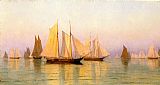 William Bradford Sloops and Schooners at Evening Calm painting
